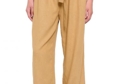 Παντελόνι Υφασμάτινο Funky Buddha Με Ζώνη FBL007-114-02-OAT MILK Γυναικείο - Funky Buddha - 