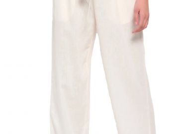 Παντελόνι Υφασμάτινο Funky Buddha Με Ζώνη FBL007-114-02-OFF WHITE Γυναικείο - Funky Buddha - 