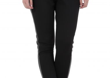 Παντελόνι Υφασμάτινο Jijil Με Δερμάτινες Λεπτομέρειες J0788-BLACK Γυναικείο - Jijil - 