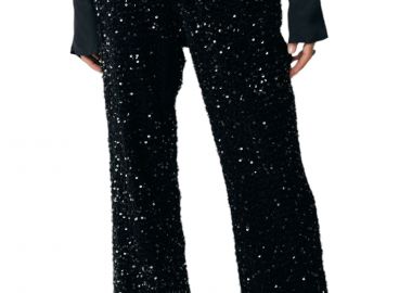 Παντελόνι Υφασμάτινο Mexx Straight leg Sequins XC1382036W-Black Γυναικείο - Mexx - 