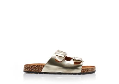 Παντόφλες χρυσές δερματίνη με διπλή ρυθμιζόμενη φάσα ΧΡΥΣΟ - Tsoukalas - 