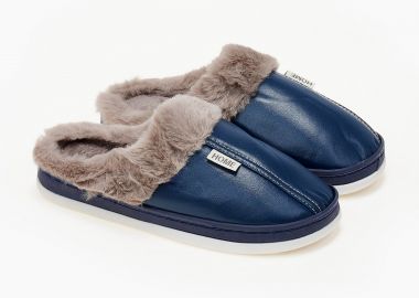 Παντόφλες δερματίνη - Μπλε - Issue - 