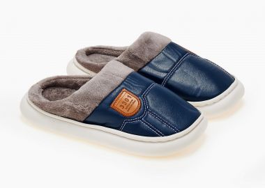 Παντόφλες δερματίνη - Μπλε - Issue - 