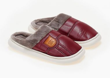 Παντόφλες δερματίνη - Μπορντώ - Issue - 