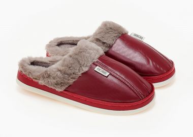 Παντόφλες δερματίνη - Μπορντώ - Issue - 
