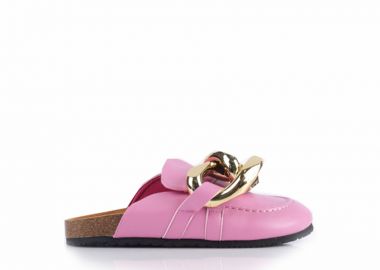 Παντόφλες φούξια δερματίνη με αλυσίδα στη φάσα ΦΟΥΞΙΑ - Tsoukalas - 