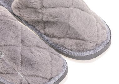 Παντόφλες γκρι σουέτ με σχέδιο φύλλο και φράση climb ΓΚΡΙ - Tsoukalas - 