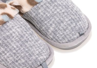 Παντόφλες γκρι υφασμάτινες ΓΚΡΙ - Tsoukalas - 