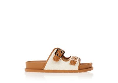 Παντόφλες κάμελ με ιδιαίτερες αγκράφες ΚΑΜΕΛ - Tsoukalas - 