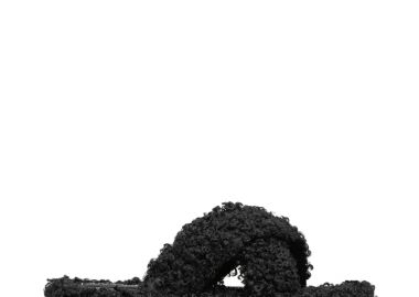 Παντόφλες μαύρες γούνινες μπουκλέ χιαστί ΜΑΥΡΟ - Tsoukalas - 