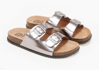 Παντόφλες με δύο τόκες - Ανθρακί - Issue - 