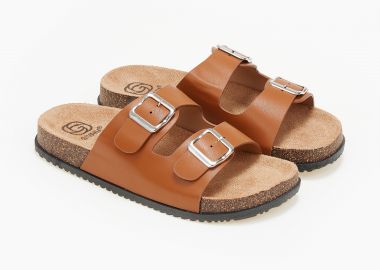 Παντόφλες με δύο τόκες - Κάμελ - Issue - 