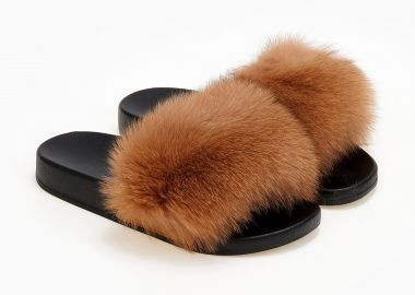 Παντόφλες με γούνα - Κάμελ - Issue - 