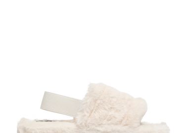 Παντόφλες μπεζ γούνινες με λάστιχο ΜΠΕΖ - Tsoukalas - 