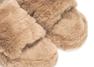 Παντόφλες πούρο γούνινες με λάστιχο ΠΟΥΡΟ - Tsoukalas - 