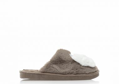 Παντόφλες πούρο γούνινες με σχέδιο κύκνος ΠΟΥΡΟ - Tsoukalas - 