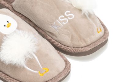 Παντόφλες πούρο γούνινες σχέδιο παπάκι ΠΟΥΡΟ - Tsoukalas - 