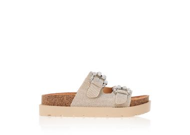 Παντόφλες πούρο με αγκράφες και στρας ΠΟΥΡΟ - Tsoukalas - 