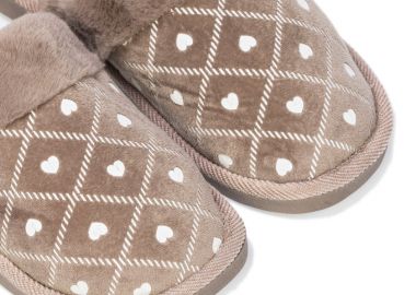 Παντόφλες πούρο σουέτ με καρδούλες ΠΟΥΡΟ - Tsoukalas - 