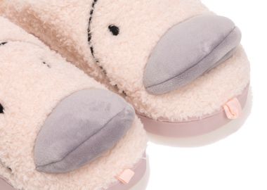 Παντόφλες ροζ γούνινες με σχέδιο πάπια ΡΟΖ - Tsoukalas - 