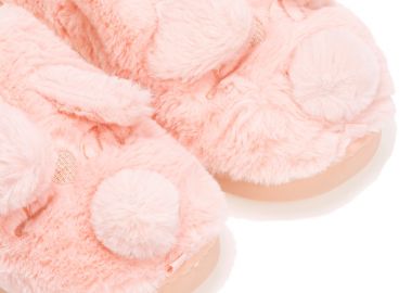 Παντόφλες ροζ γούνινες με σχέδιο σκυλάκι love ΡΟΖ - Tsoukalas - 
