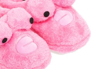 Παντόφλες ροζ με γούνα σχέδιο monkey ΡΟΖ - Tsoukalas - 