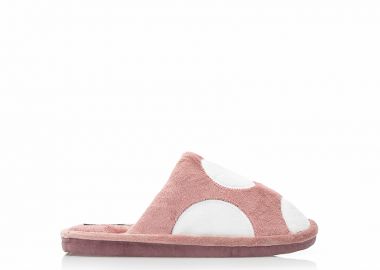Παντόφλες ροζ σούετ πουά ΡΟΖ - Tsoukalas - 