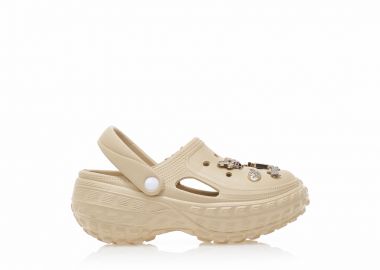 Παντόφλες σαμπό πούρο λάστιχο με χρυσά διακοσμητικά ΠΟΥΡΟ - Tsoukalas - 