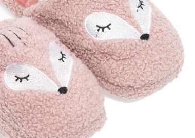 Παντόφλες σάπιο μήλο γούνα με σχέδιο λαγουδάκι ΣΑΠΙΟ ΜΗΛΟ - Tsoukalas - 