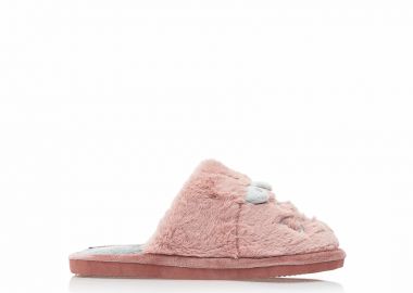 Παντόφλες σάπιο μήλο γούνινες με γκρι σχέδιο δεινόσαυρος ΣΑΠΙΟ ΜΗΛΟ - Tsoukalas - 