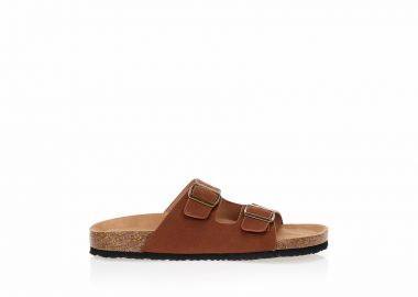 Παντόφλες TSOUKALAS καφέ με διπλή ρυθμιζόμενη φάσα ΚΑΦΕ - Tsoukalas - 