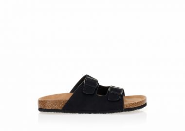 Παντόφλες TSOUKALAS μαύρες με διπλή ρυθμιζόμενη φάσα ΜΑΥΡΟ - Tsoukalas - 