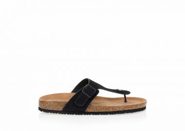 Παντόφλες TSOUKALAS μαύρες με ρυθμιζόμενη αγκράφα ΜΑΥΡΟ - Tsoukalas - 