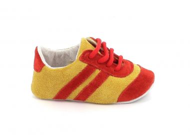 Παπούτσι Αγκαλιάς για Αγόρι Aba Δερμάτινο Χρώματος Κόκκινο SPORT CALCIO - ABA - 