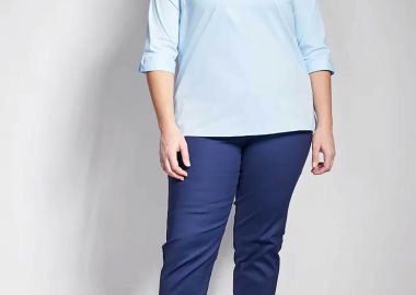 Parabita γυναικείο παντελόνι chino Straight Fit - 012610209706 Μπλε - PARABITA - 