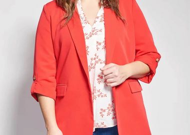 Parabita γυναικείο σακάκι tailored χωρίς κούμπωμα - 012610700043 Κόκκινο - PARABITA - 