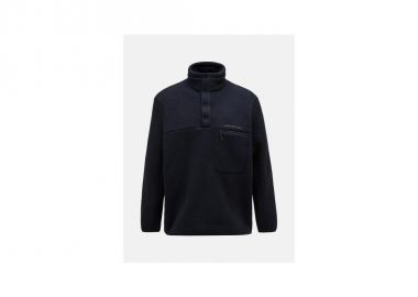 Peak Performance M Fleece Snap TNeck sweatshirt black - Peak Performance - 