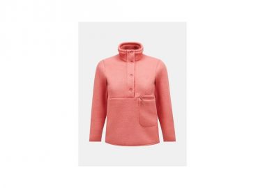 Peak Performance W Fleece Snap T Pink Sweatshirt - Peak Performance - 