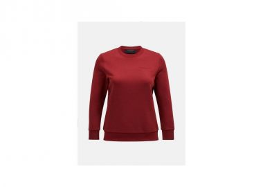 Peak Performance W Original Small Logo Crew Burgundy Sweatshirt - Peak Performance - 
