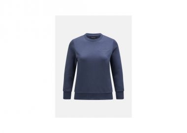 Peak Performance W Original Small Logo Crew Sweatshirt Blue - Peak Performance - 