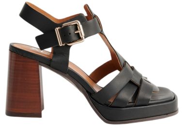 Πέδιλα Ale Δερμάτινα Με Ψηλό Τακούνι 8Y23363-BLACK Γυναικείο - Ale - 