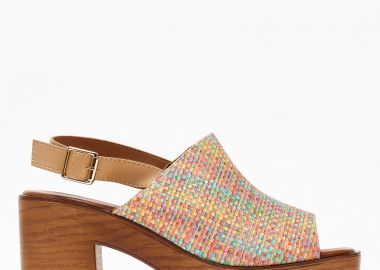 Πέδιλα all day με χοντρό τακούνι και φιάπα - Multi - Issue - 