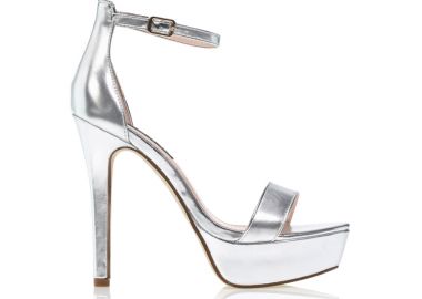 Πέδιλα ασημί δερματίνη με φάσα ΑΣΗΜΙ - Tsoukalas - 