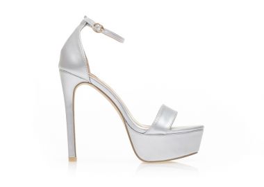 Πέδιλα ασημί δερματίνη με φιάπα ΑΣΗΜΙ - Tsoukalas - 