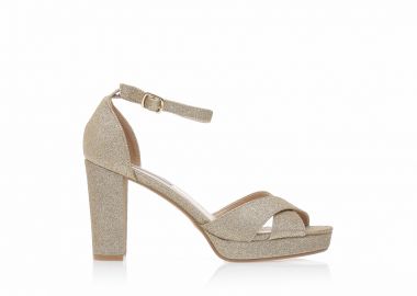 Πέδιλα χρυσά λούρεξ με χιαστί φάσα ΧΡΥΣΟ - Tsoukalas - 
