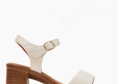 Πέδιλα clogs με χοντρό τακούνι - Μπεζ - Issue - 