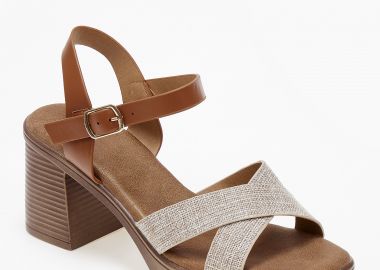 Πέδιλα clogs με φάσες χιαστί - Πούρο - Issue - 