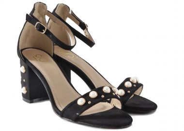 Πέδιλα Feng Shoe Sandal Mid Heel L6697-1A-BLACK Γυναικείο - Feng Shoe - 