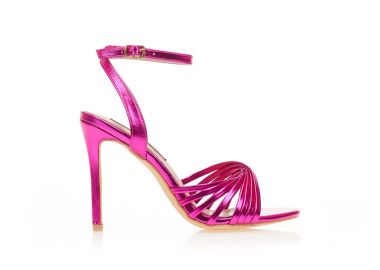 Πέδιλα φούξια μεταλλιζέ δερματίνη με ιδιαίτερη φάσα ΦΟΥΞΙΑ - Tsoukalas - 