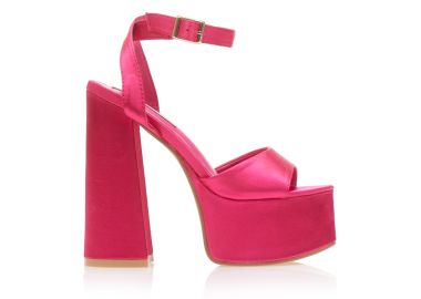 Πέδιλα φούξια σατέν με φάσα ΦΟΥΞΙΑ - Tsoukalas - 